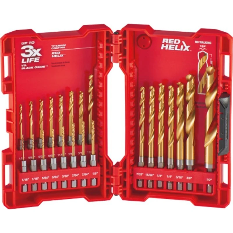 SHOCKWAVE Titanium Drill Bits, 23 Piece Tin, Assorted Sizes By Milwaukee 48-89-4631